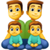 👨‍👨‍👦‍👦 family: man, man, boy, boy display on Facebook